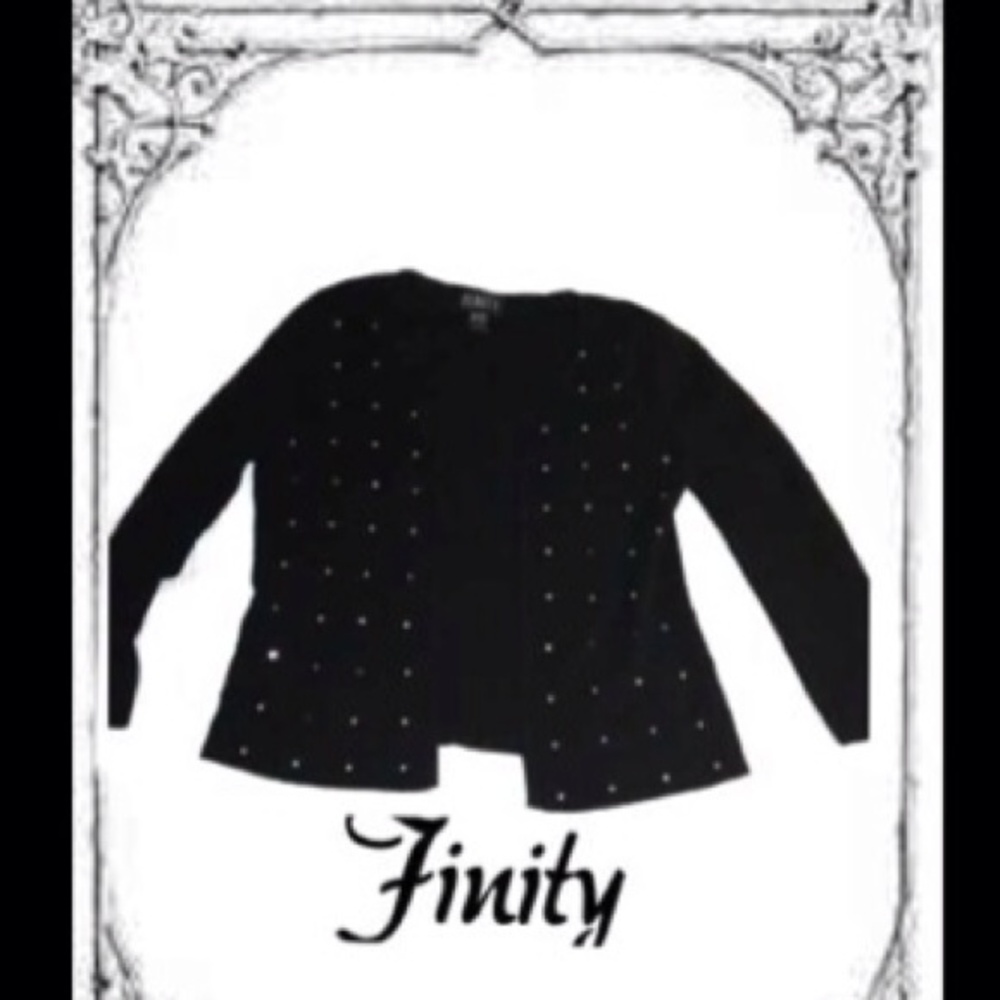 BN)  Finity Studded Black Cape Cover – Women’s Medium – Elegant Layering Piece